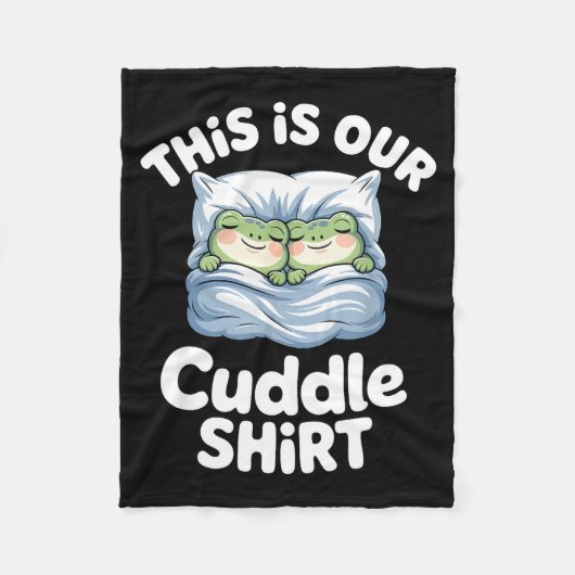 Cute Snuggly Frog Lovers This Is Our Cuddle  フリースブランケット (正面)