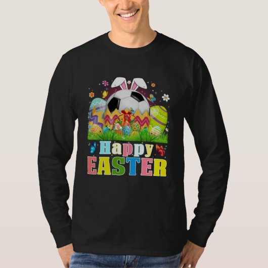 Cute Soccer Ball Hatched From Egg Easter Day Men B Tシャツ (正面)