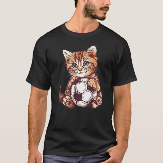 Cute Soccer Cat Tシャツ (正面)