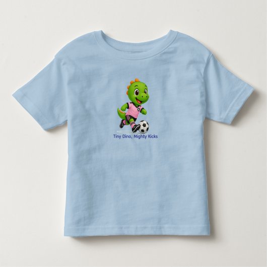 Cute Soccer Dino Shirt for children トドラーTシャツ (正面)