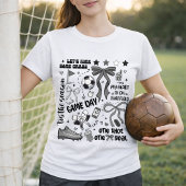 Cute Soccer Game Day Bow Coquette Collage Tシャツ