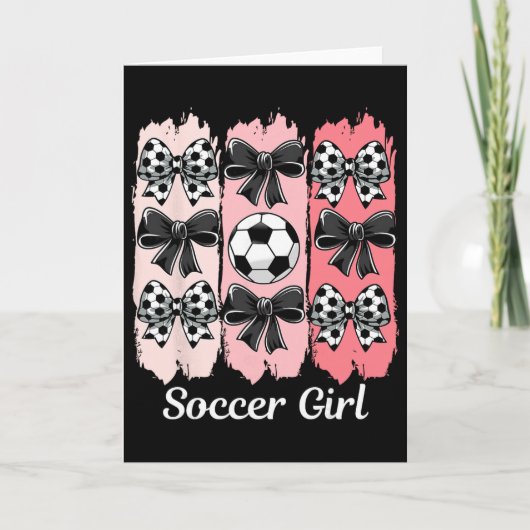 Cute Soccer Girl Coquette Bow Soccer Girl Soccer B カード (正面)