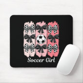 Cute Soccer Girl Coquette Bow Soccer Girl Soccer B マウスパッド (マウス)