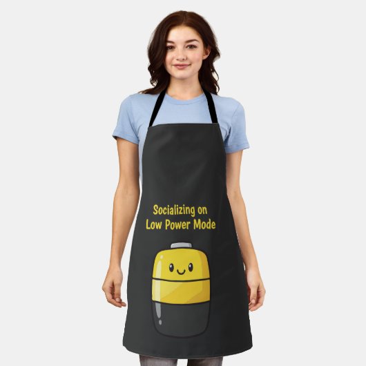 Cute Social Battery "Socializing on Low Power Mode エプロン (着用した状態)