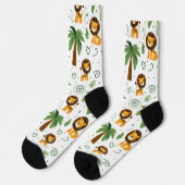 Cute Socks with Baby Lion Safari Jungle Animal  ソックス (左)