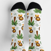 Cute Socks with Baby Lion Safari Jungle Animal  ソックス (上部)