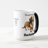 Cute Soft Brown Morning Dachshund Personalize モーフィングマグカップ (正面右)