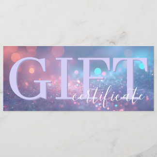 Cute Soft Glitter Pastel Purple Gift Certificate セーブザデート