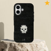 Cute Soft Goth Crochet Skull Yarn Custom Name Case-Mate iPhoneケース