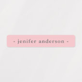 Cute Soft Pink Gingham Kids Waterproof Name ラベル (デザイン2)