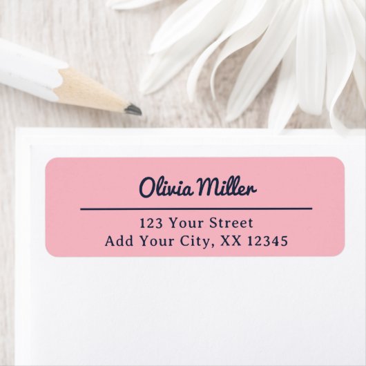 Cute Soft Pink Trendy Address Label ラベル (インサイチュ)