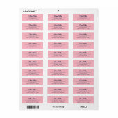 Cute Soft Pink Trendy Address Label ラベル (フルシート)