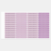Cute Soft Purple Gingham Kids Waterproof Name ラベル (シート)
