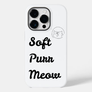 Cute "Soft Purr Meow" Minimalist Cat Phone Case Case-Mate iPhone 14 Proケース