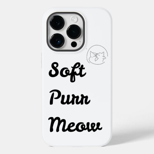 Cute "Soft Purr Meow" Minimalist Cat Phone Case Case-Mate iPhoneケース (裏面)