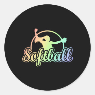 Cute Softball ラウンドシール