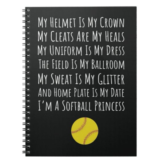 Cute Softball Gifts Fastpitch Team Players Girls ノートブック (正面)