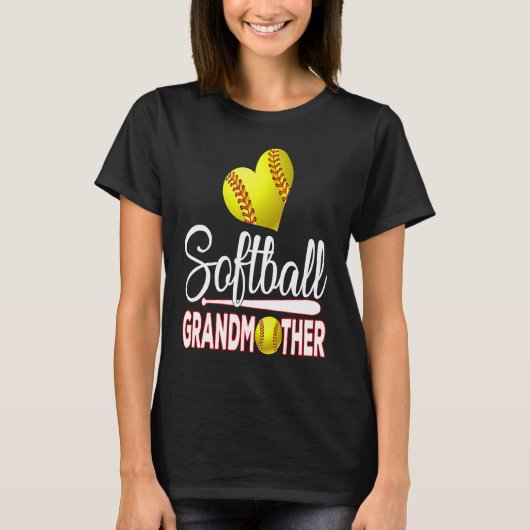 Cute Softball Grandmother Baseball  Women Mother's Tシャツ (正面)