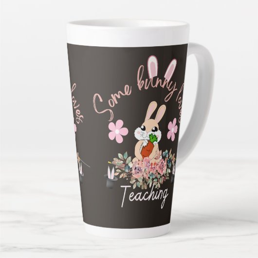 Cute some bunny loves teaching mug カフェラテマグ (右アングル)