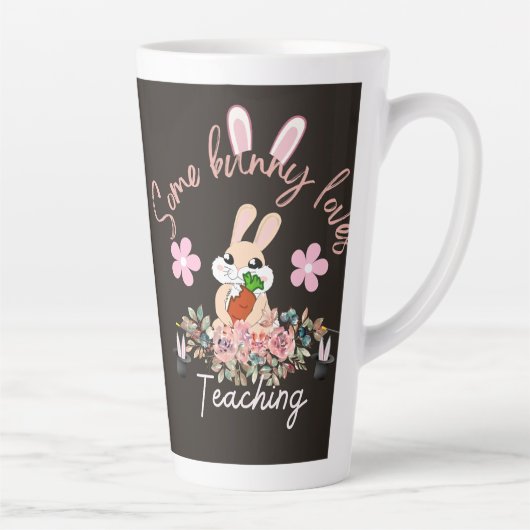 Cute some bunny loves teaching mug カフェラテマグ (右)
