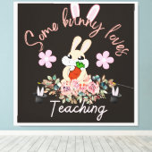 Cute some bunny loves teaching mug キャンバスプリント (インサイチュ (ウッドフロア))