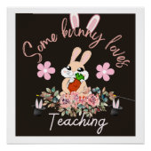 Cute some bunny loves teaching mug ポスター (正面)