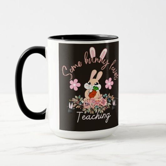 Cute some bunny loves teaching mug マグカップ (左)