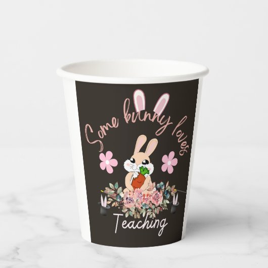 Cute some bunny loves teaching mug 紙コップ (正面)