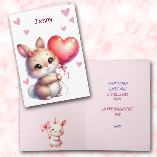 Cute Some Bunny Loves You Valentine シーズンカード