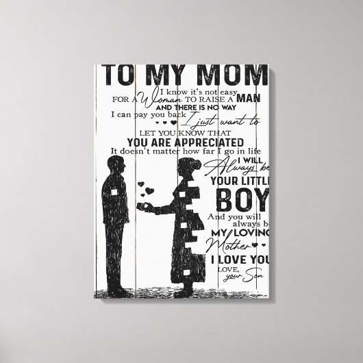 Cute Son To My Mom Gift | Lovely Family Gift キャンバスプリント (正面)