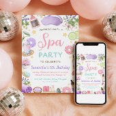 Cute Spa Pamper Party Girl Birthday 招待状