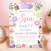 Cute Spa Pamper Party Girl Birthday