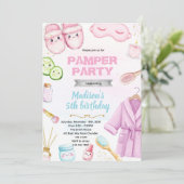 Cute spa pamper slumber party invitation 招待状 (スタンド正面)