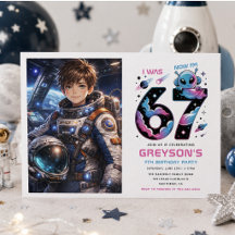 Cute Space 7歳の誕生日フォト | 六歳と七歳