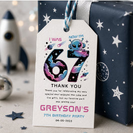 Cute Space 7th Birthday | 六歳・七歳向け ギフトタグ