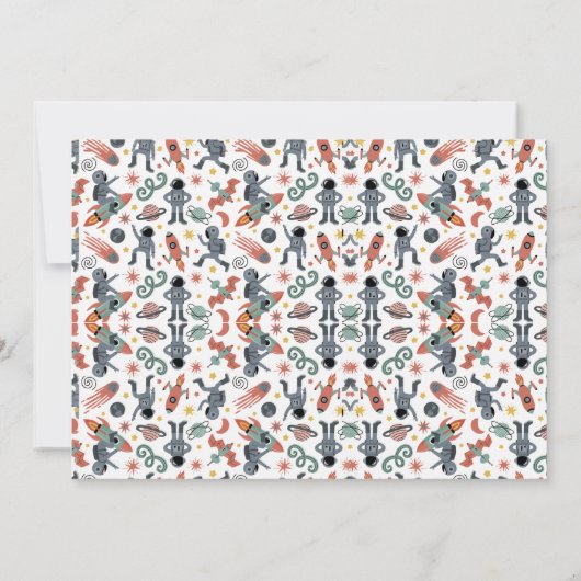 Cute Space 7th Birthday photo | Six & Seven 招待状 (裏面)