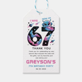 Cute Space 7th Birthday | Six & Seven Year Old ギフトタグ