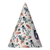 Cute Space 7th Birthday | Six & Seven Year Old パーティーハット (左)