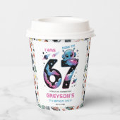 Cute Space 7th Birthday | Six & Seven Year Old 紙コップ (裏面)