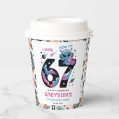 Cute Space 7th Birthday | Six & Seven Year Old 紙コップ (正面)