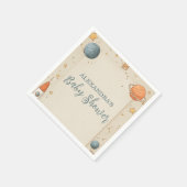 Cute Space Adventure Baby Shower スタンダードカクテルナプキン (角)