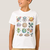 Cute Space Adventure Kids T-Shirt Tシャツ (正面)