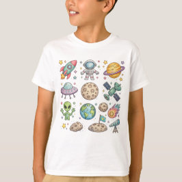 Cute Space Adventure Kids T-Shirt Tシャツ