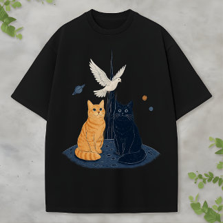 Cute Space Cat Astronaut Kitty Galaxy Lover Kawaii Tシャツ