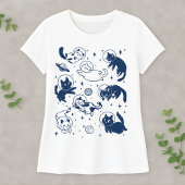 Cute Space Cat Astronaut Kitty Galaxy Lover Kawaii Tシャツ