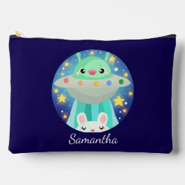 Cute Space Creature And Bunny Rabbit アクセサリーポーチ