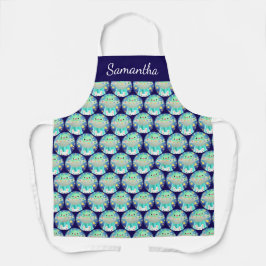 Cute Space Creature And Bunny Rabbit エプロン