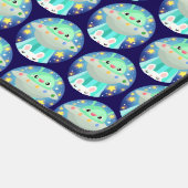 Cute Space Creature And Bunny Rabbit デスクマット (コーナー)