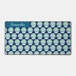 Cute Space Creature And Bunny Rabbit デスクマット