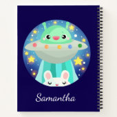 Cute Space Creature And Bunny Rabbit ノートブック (裏面)